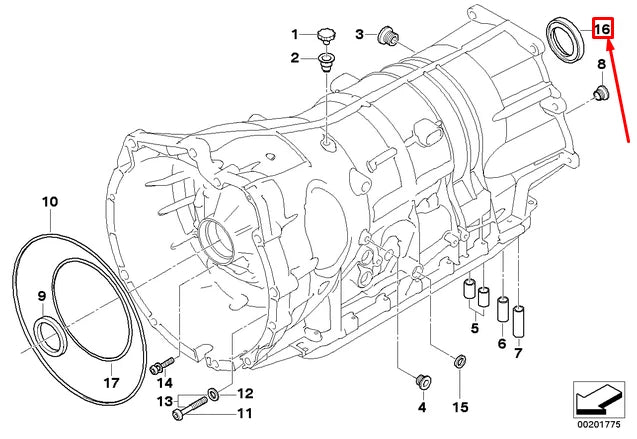 NEW BMW 3 E90 TRANSMISSION SHAFT SEAL 24137542885 7542885 ORIGINAL
