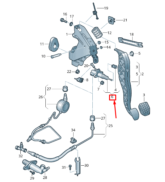 NEW VW TRANSPORTER VI T6 CLUTCH MASTER CYLINDER 7E0721401E ORIGINAL