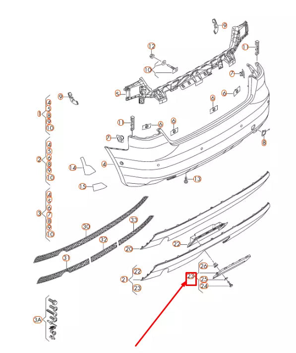 NEW AUDI A3 8V S-LINE REAR BUMPER SPOILER COVER 8V3807397A1RR