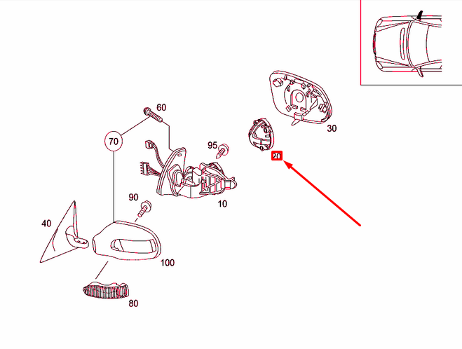 NEW MB SLK R171 FRONT RIGHT DOOR MIRROR ADJUSTMENT MOTOR A1998200342 ORIGINAL