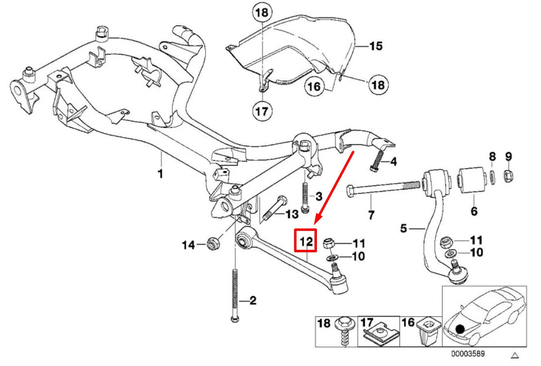 NEW BMW 5 E39 FRONT LEFT STRAIGHT CONTROL ARM 31122339999 2339999 ORIGINAL