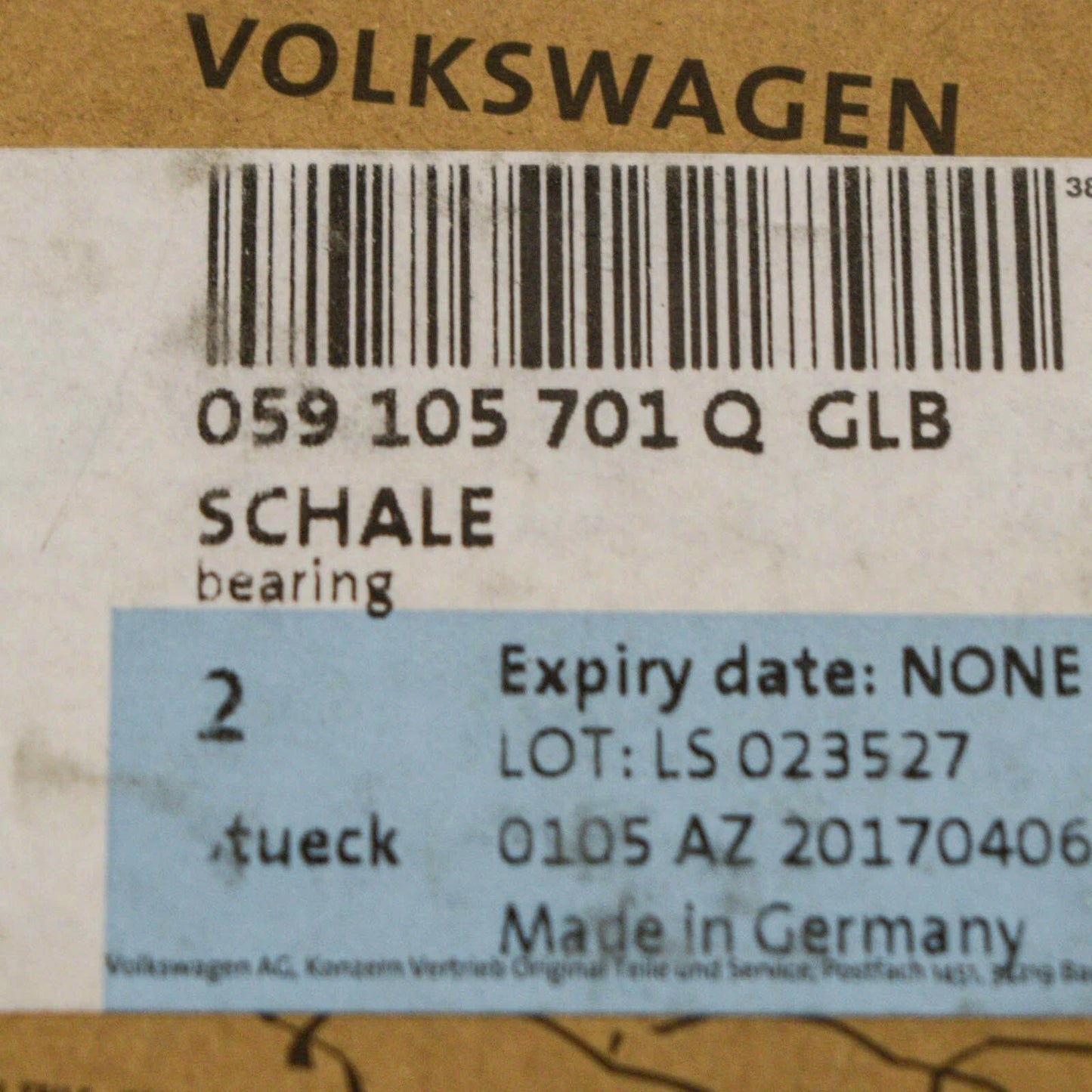 NEW AUDI A4 CONNECTION ROD BEARING SHELL SET 2.7 TDI 120KW 059105701QGLB