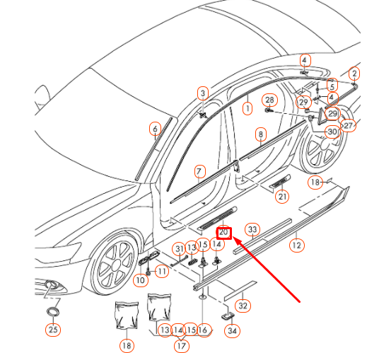 NEW AUDI A6 C7 FRONT LEFT SILL TRIM STRIP 4G08533739B9 ORIGINAL