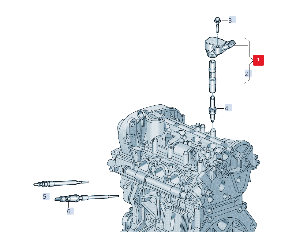 NEW SEAT IBIZA IV ST 6P8 HIGH VOLTAGE IGNITION COIL 05C905110 ORIGINAL
