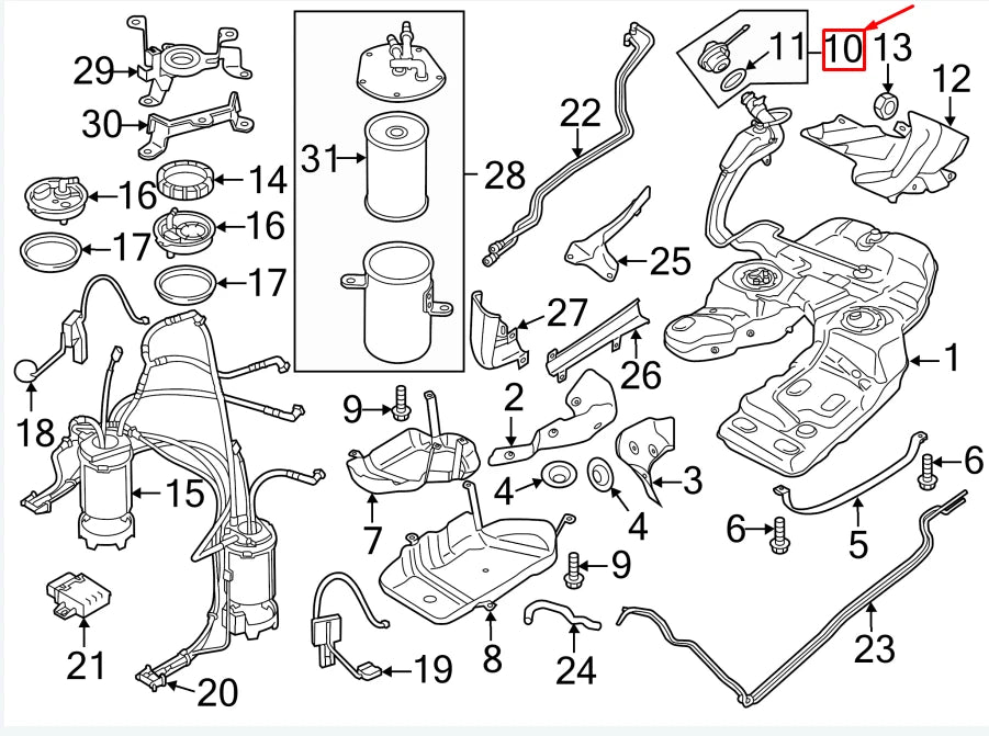 NEW VW TOUAREG 7P FUEL TANK CAP 7P6201550C ORIGINAL