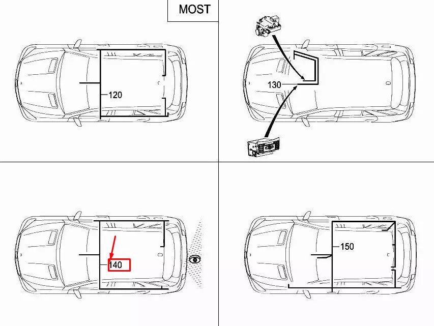 NEW MERCEDES-BENZ ML W166 REAR-VIEW CAMERA WIRING HARNESS A1664404310 ORIGINAL