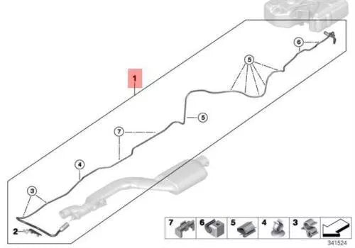 NEW BMW F10 F11 SEDAN WAGON METERING LINE 16197278553 7278553 ORIGINAL