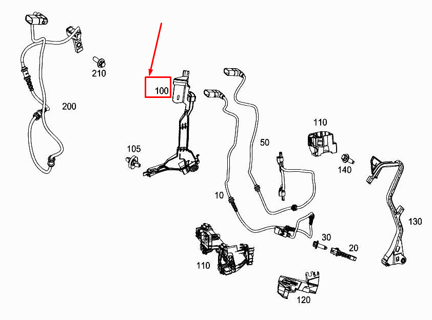 NEW MERCEDES-BENZ E W213 FRONT RIGHT AXLE CABLE DUCT A2055467880 ORIGINAL
