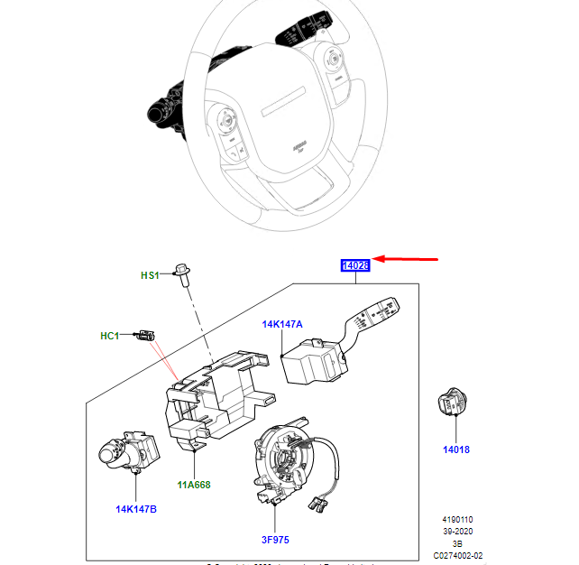 new lr range rover velar l560 steering column multi switch lr129186 original