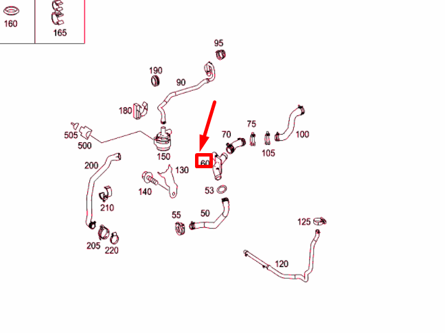 NEW MERCEDES-BENZ ML W164 ENGINE COOLANT CONNECTING PIPE LHD A2515060018