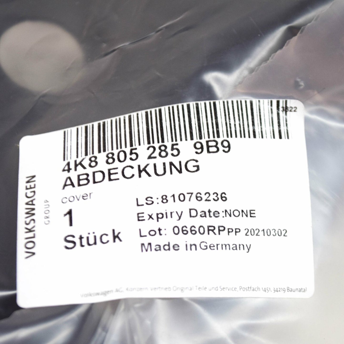 NEW AUDI A7 S7 4K8 FRONT LEFT HEADLIGHT COVER 4K88052859B9 ORIGINAL