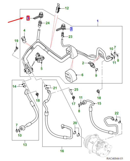 new jaguar e-pace x540 high pressure servicing connection cap j9c7812 original