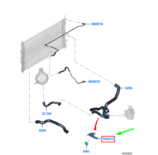 new ford transit custom mk1 cooling system hose bracket 1775123 original