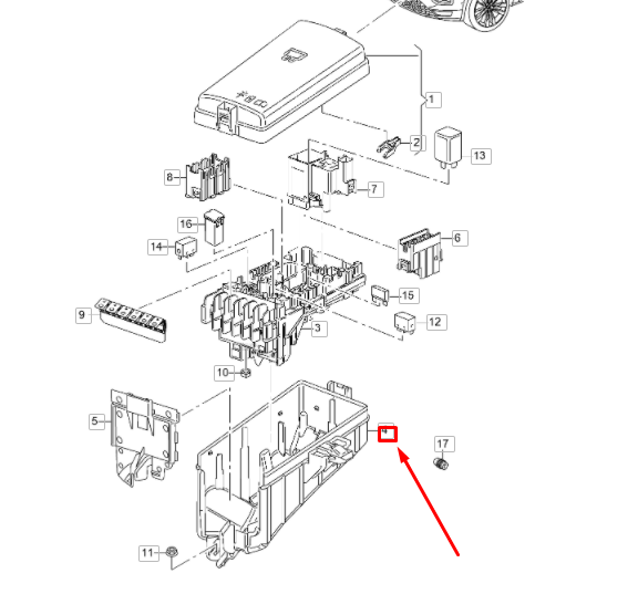 NEW AUDI Q3 F3 ENGINE BAY CENTRAL FUSE AND RELAY BOX HOUSING 5Q0907361G ORIGINAL