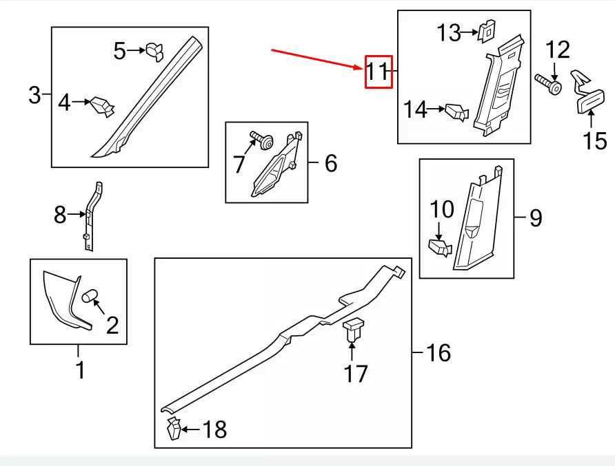 NEW VW GOLF VII 5G MK7 LEFT SIDE UPPER B PILLAR TRIM 5GM867243E82V