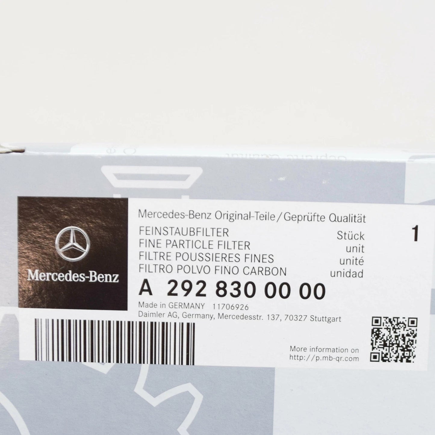 NEW MB GLE COUPE C292 FINE PARTICULATE CABIN AIR FILTER SET A2928300000 ORIGINAL