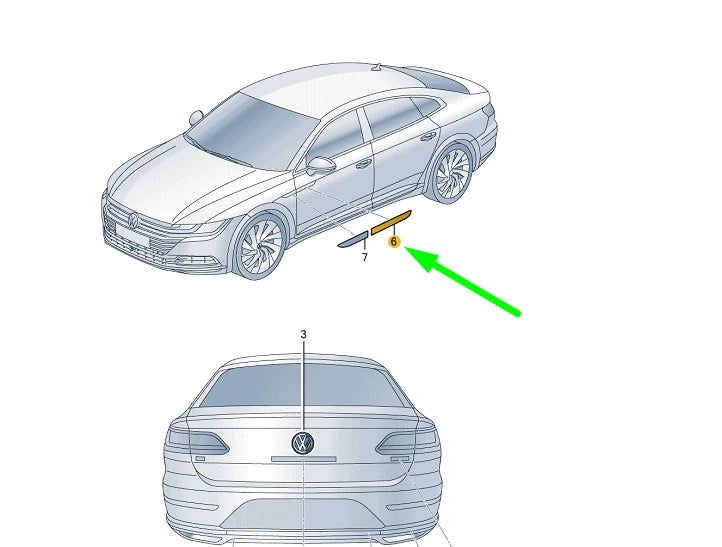 NEW VW ARTEON FRONT RIGHT DOOR SELF-ADHESIVE BADGE 3G8853688PDPJ ORIGINAL