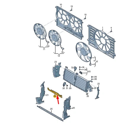 NEW AUDI Q8 4MN RADIATOR UPPER AIR GUIDE 4M8121285 ORIGINAL