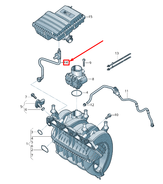 new volkswagen golf 5g mk7 intake system suction jet pump 04e133751p original