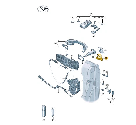 NEW VW ARTEON 3H7 FRONT DOOR HANDLE LOCK COVER RHD 5G0839167DGRU ORIGINAL