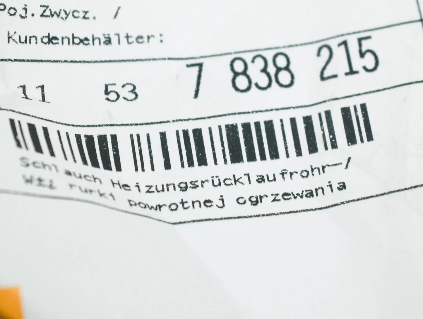 NEW BMW M3 COUPE E92 COOLANT HEATER RETURN PIPE 11537838215 7838215 ORIGINAL