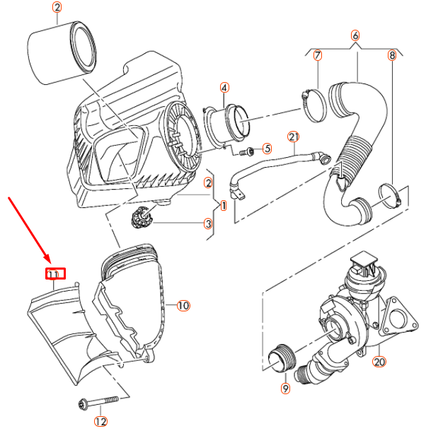 NEW AUDI A6 C7 INTAKE AIR DUCT 4G0129618B ORIGINAL