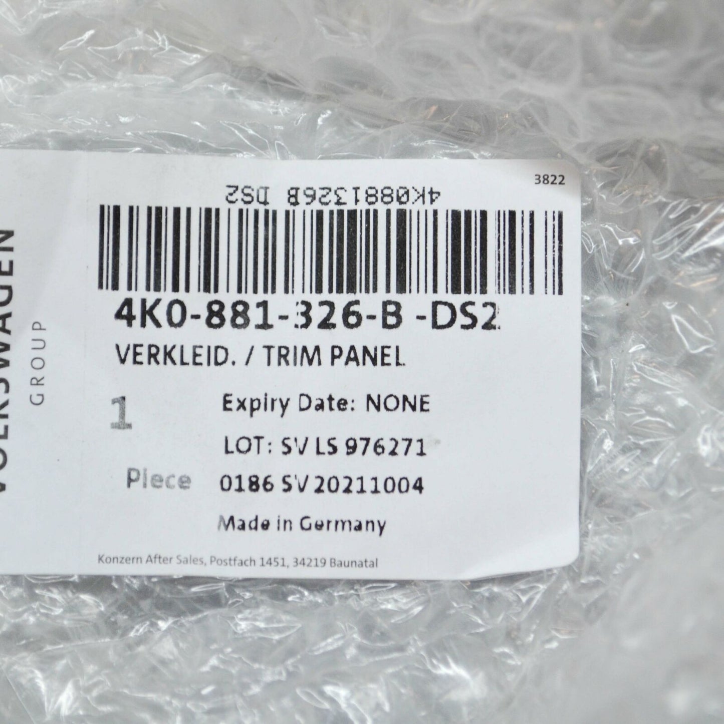 NEW AUDI A6 C8 FRONT RIGHT SEAT FRAME TRIM PANEL OUTER 4K0881326BDS2 ORIGINAL