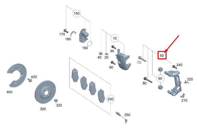 new mercedes-benz eqs v297 rear left brake caliper carrier a2974231100 original
