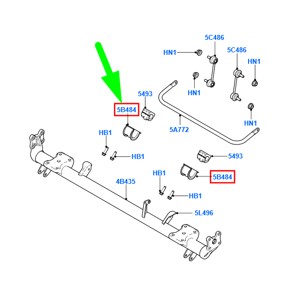 new ford transit connect mk1 rear stabilizer bar clamp 4400490 original