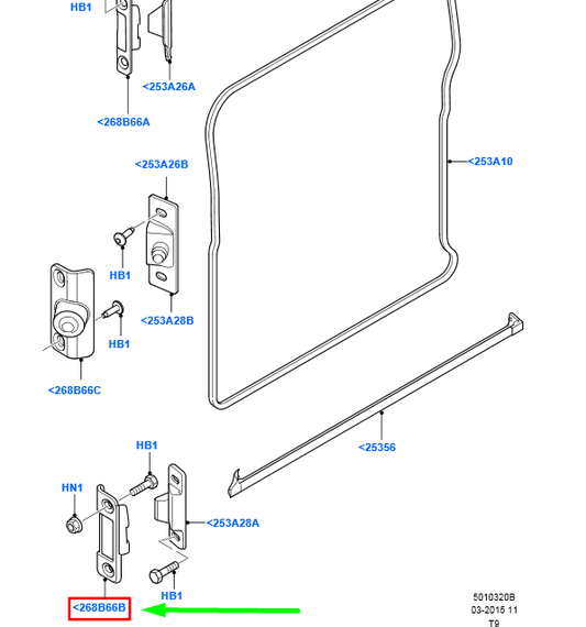 new ford transit mk3 sliding side door lower guide 4520967 original