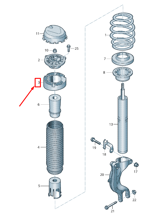 NEW VW TOUAREG CR FRONT COIL SPRING SUPPORT 4M0412253 ORIGINAL