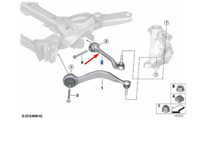 new bmw i4 g26 front right upper control arm 31108837894 original