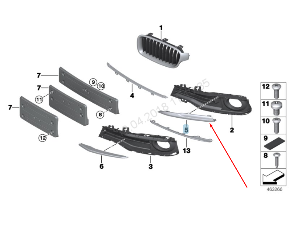 new bmw 3 f30 front left air inlet finisher trim 51117397615 basis 2016 original