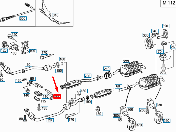 NEW MB C W203 EXHAUST PIPE TO TRANSMISSION LEFT BRACKET A2034922141 ORIGINAL