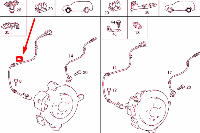 NEW MB ML W163 FRONT BRAKE WEAR INDICATOR CABLE HARNESS A1635409308 ORIGINAL