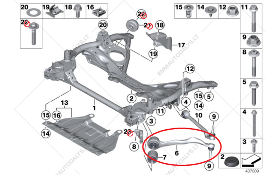 new bmw 3 f30 front left lower control arm 6855741 31126855741 2013 original