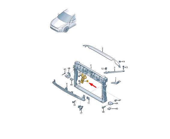 NEW VW GOLF MK7 5G COOLANT RADIATOR LOCK CARRIER BRACKET 5G0805567J