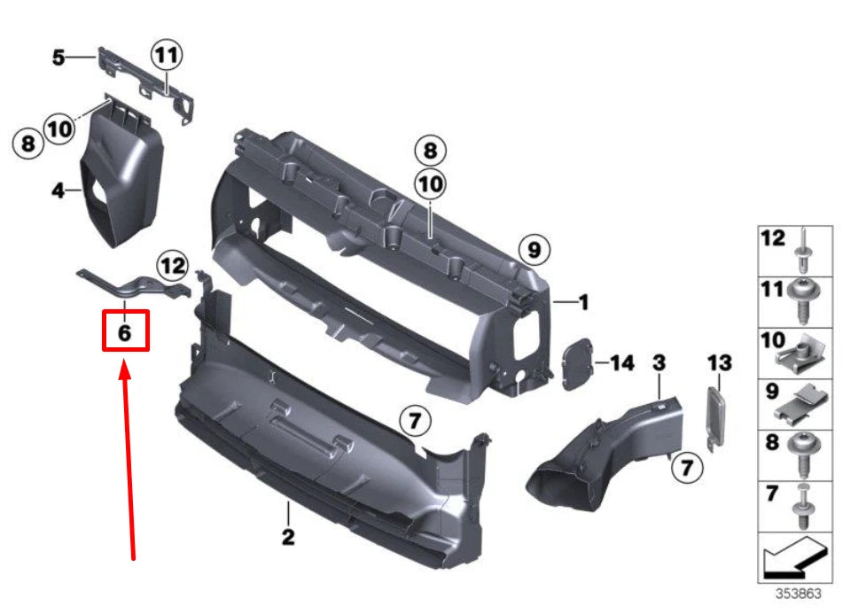 NEW BMW 2 F22,F87 LOWER LEFT AUX. RADIATOR BRACKET 51648066623 8066623 ORIGINAL