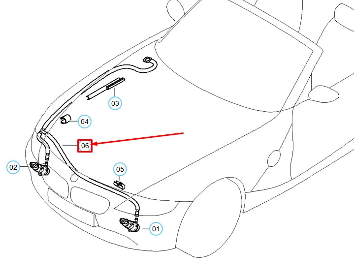 NEW BMW Z4 COUPE E86 HEADLIGHT CLEANING SYSTEM HOSE 61677037416 7037416 ORIGINAL