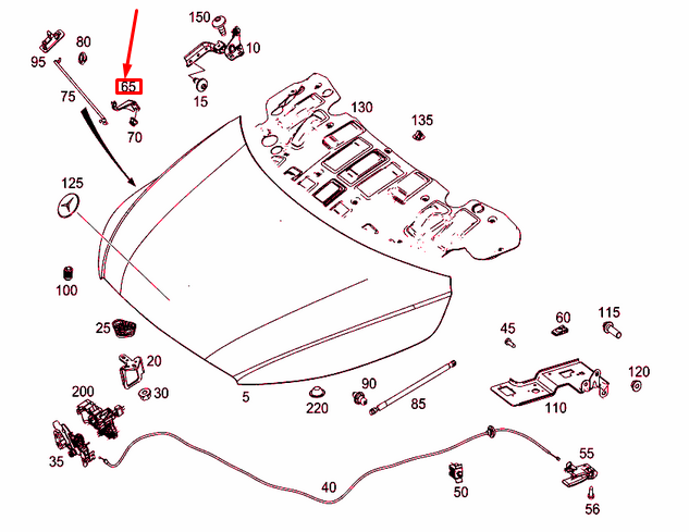 NEW MERCEDES-BENZ VITO W447 ENGINE HOOD SUPPORT BRACKET A4476280114 ORIGINAL