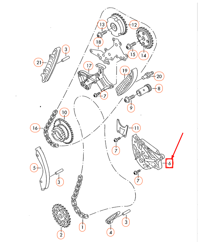 NEW VOLKSWAGEN BEETLE A5 TIMING CHAIN TENSIONER 07K109467H ORIGINAL