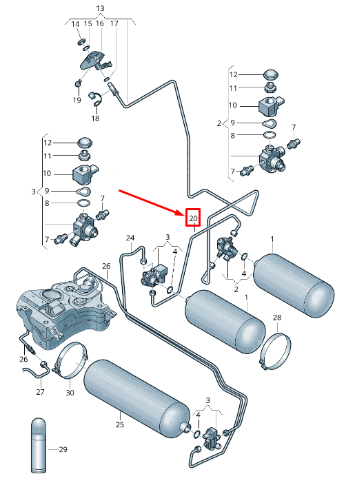 new seat arona kj gas line 2q0201529 original
