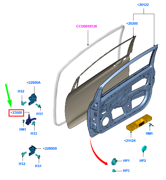 new ford ka mk2 front door check assy 9s51-23500-aa 1545553 original