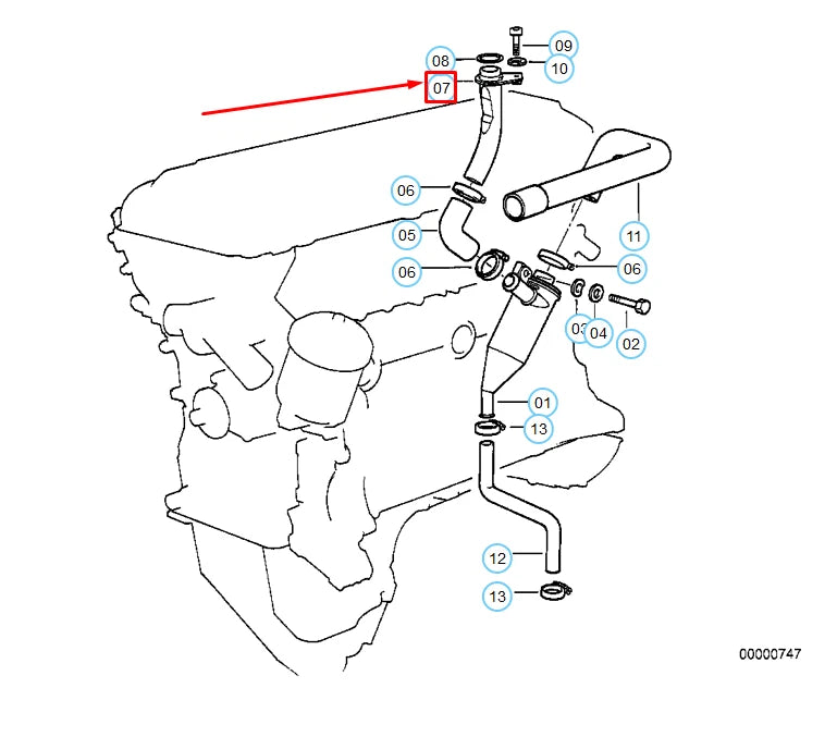 NEW BMW M3 E36 CRANKCASE VENTILATION OIL SEPARATOR VENT PIPE 11151401194