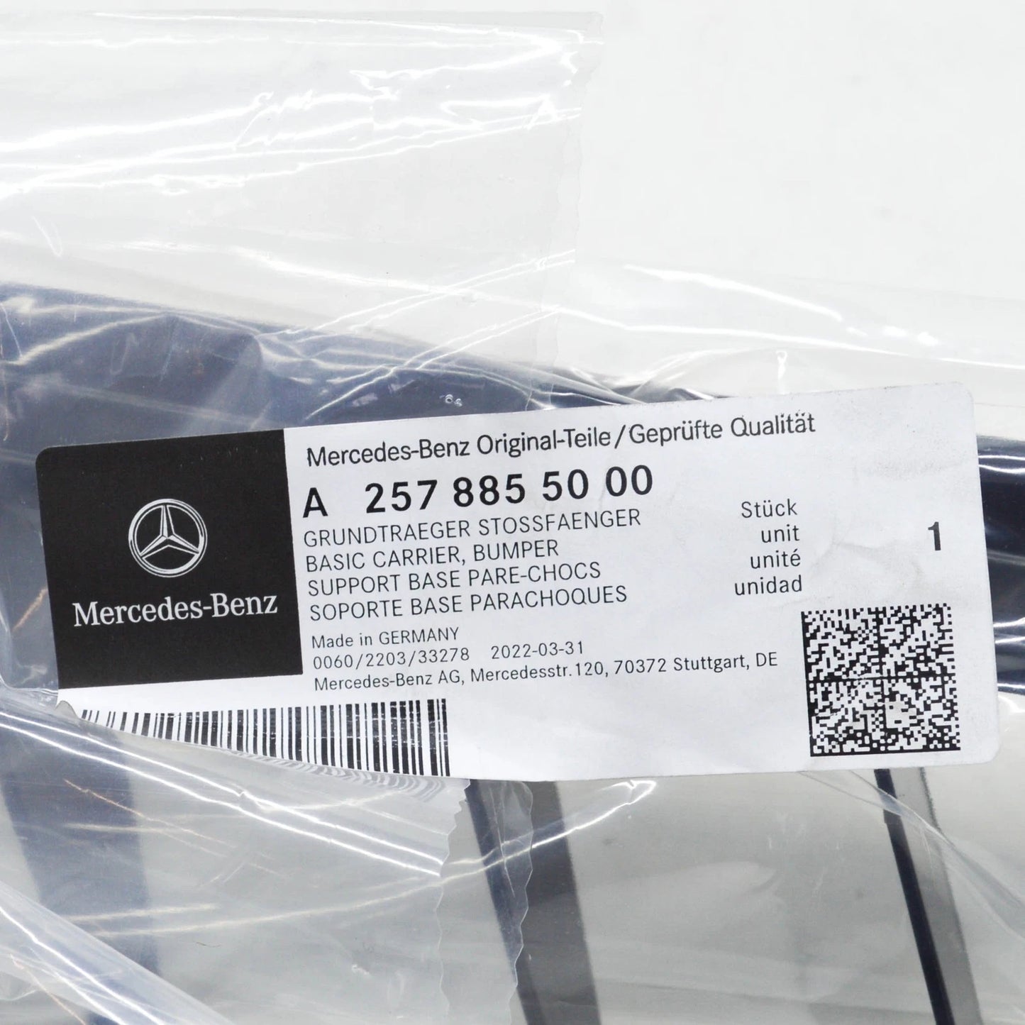 NEW MB CLS C257 FRONT BUMPER INSIDE TOP BASIC CARRIER A2578855000