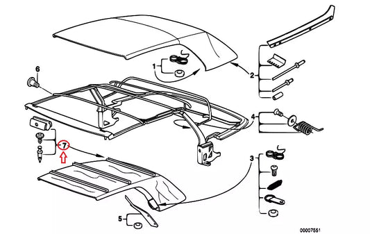 NEW BMW 3 E36 ROOF INTERNAL HEAD LINING FIXING REPAIR KIT 54318227354 ORIGINAL