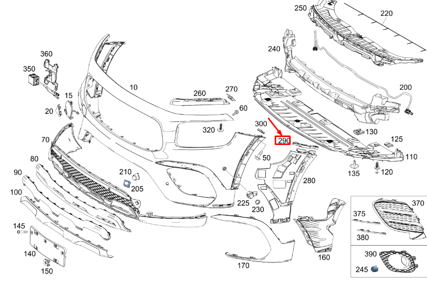 NEW MERCEDES-BENZ GLB X247 FRONT BUMPER LEFT MOUNTING RAIL A2478857300 ORIGINAL