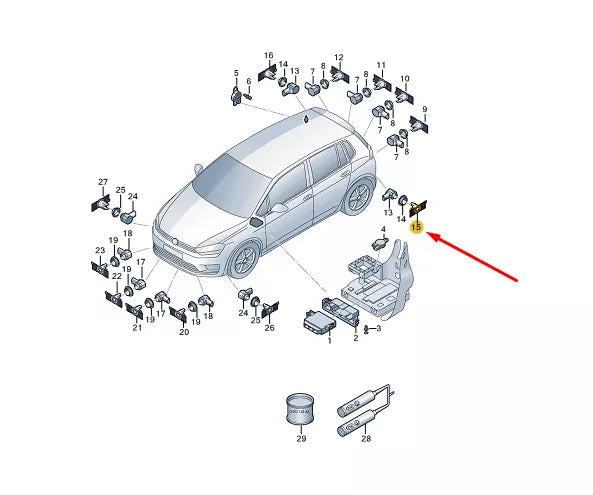 NEW VW GOLF SPORTSVAN MK7 REAR LEFT PARK SENSOR BRACKET 510919397A ORIGINAL