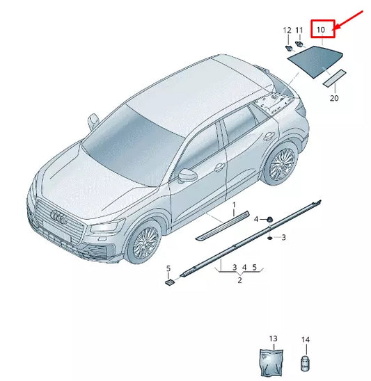 AUDI Q2 GA Rear Right C-Pillar Trim 81A853378AVC2 NEW