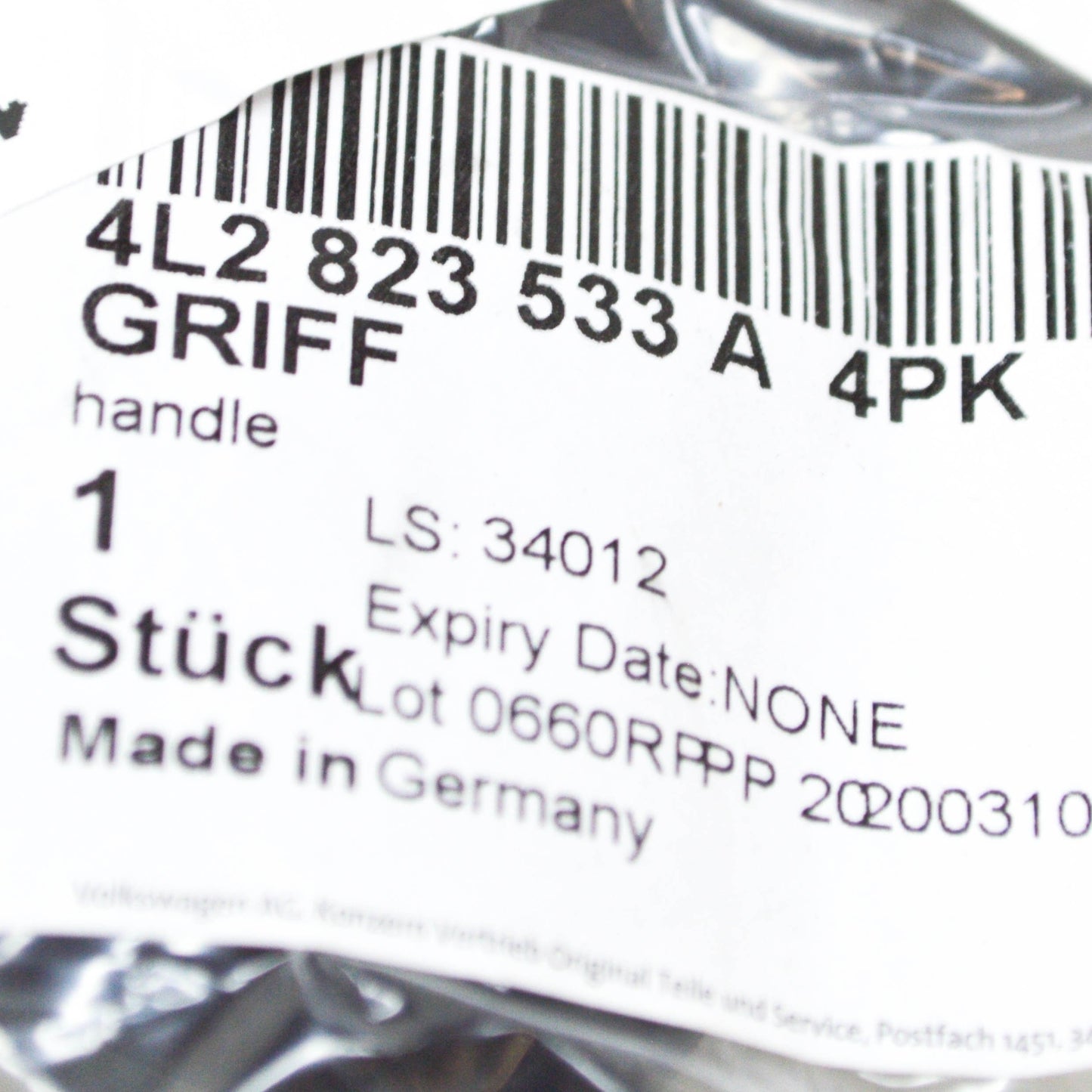 NEW AUDI Q7 4L BONNET HOOD RELEASE HANDLE RHD 4L2823533A4PK ORIGINAL